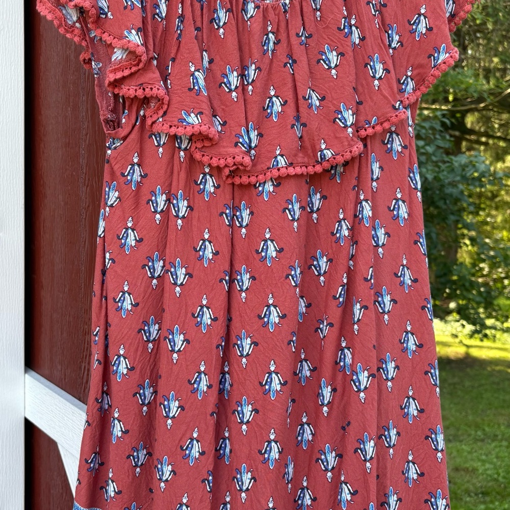 Faded Glory Orange Pink Off the Shoulder Sundress